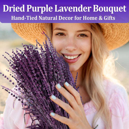 350 Stems Dried Purple Lavender Flowers for Vase Home Wedding DIY Decor