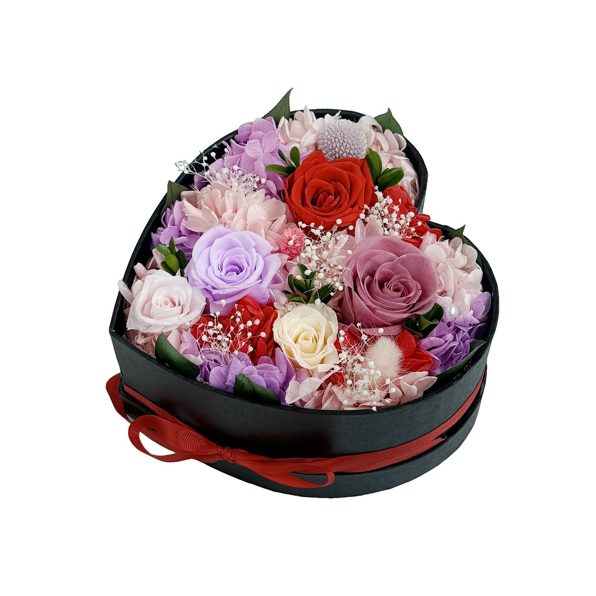 Preserved Roses Heart Shape Box Forever Flowers(Red 16 Roses)