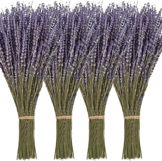 4 Pack Dried Lavender Flowers, 100+ Dried Lavender Stems Per Bundle