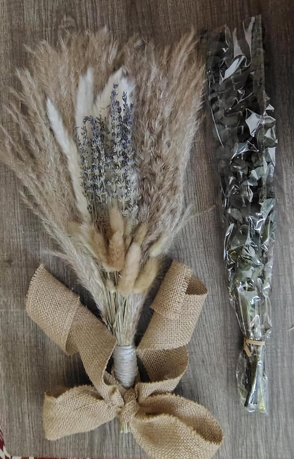 Dried Pampas Grass Bouquet Dried Flowers Eucalyptus Stem for Wedding Decor
