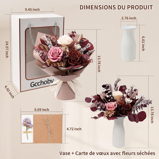 Preserved Flowers Bouquet, Real Eternal Flowers