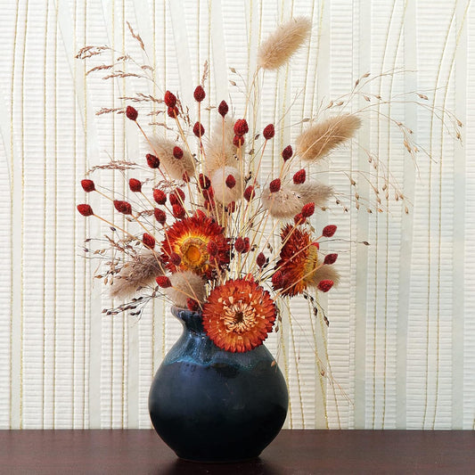 Rtteri 60 Pcs Red Dried Fall Flowers with Stems for Vase Bouquet Bulk