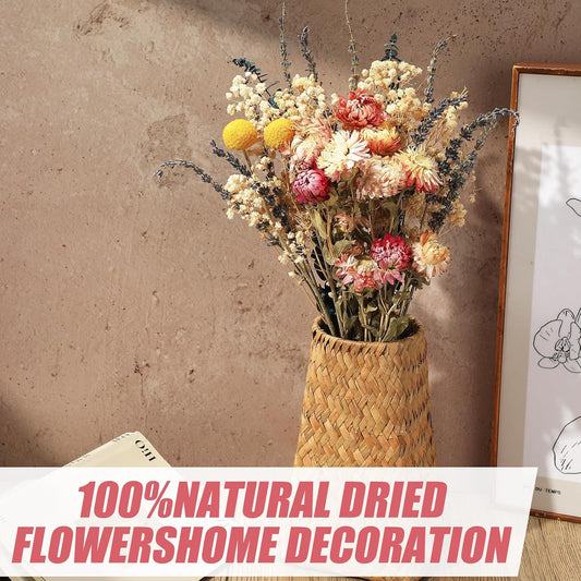 Pink Dried Flowers Bouquet Set Rustic Boho Flowers