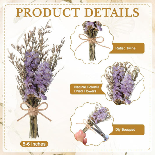 Riceshoot 30 Pack Boho Dried Flower Bouquet Bulk for Vase Crafts, Mini