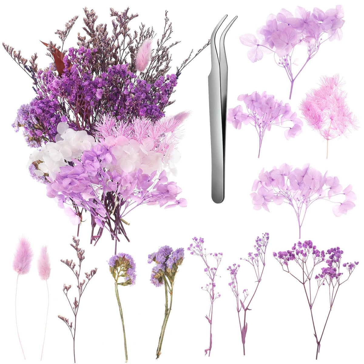 Real Dried Flowers, Natural Dry Flowers Mixed Natural Pressed Flowers Flores Secas Dried Florals for Crafts,Resin,Candle Making (Multicolor 2)