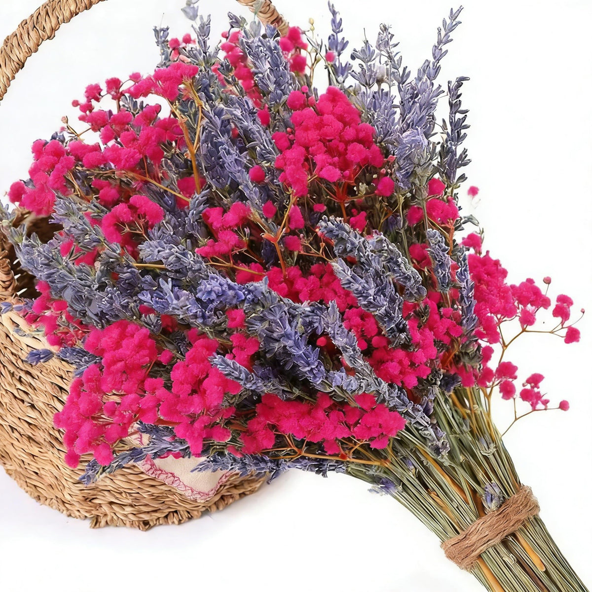 Dried Lavender & Baby's Breath Bouquet with Scent Sachet