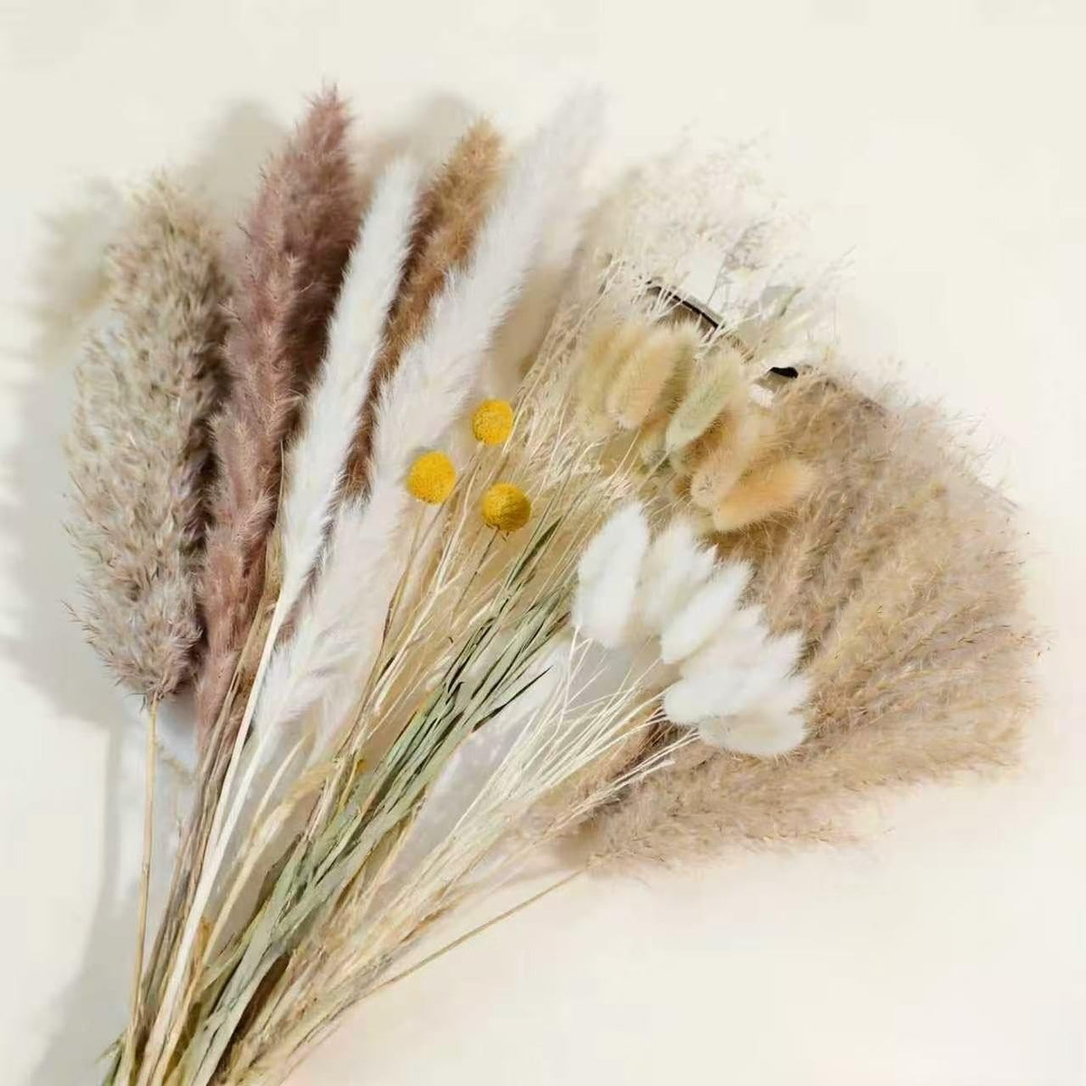 Natural Dried Pampas Grass Decor - 17.5" 100Pcs Fluffy Pampas Grass Bouquet