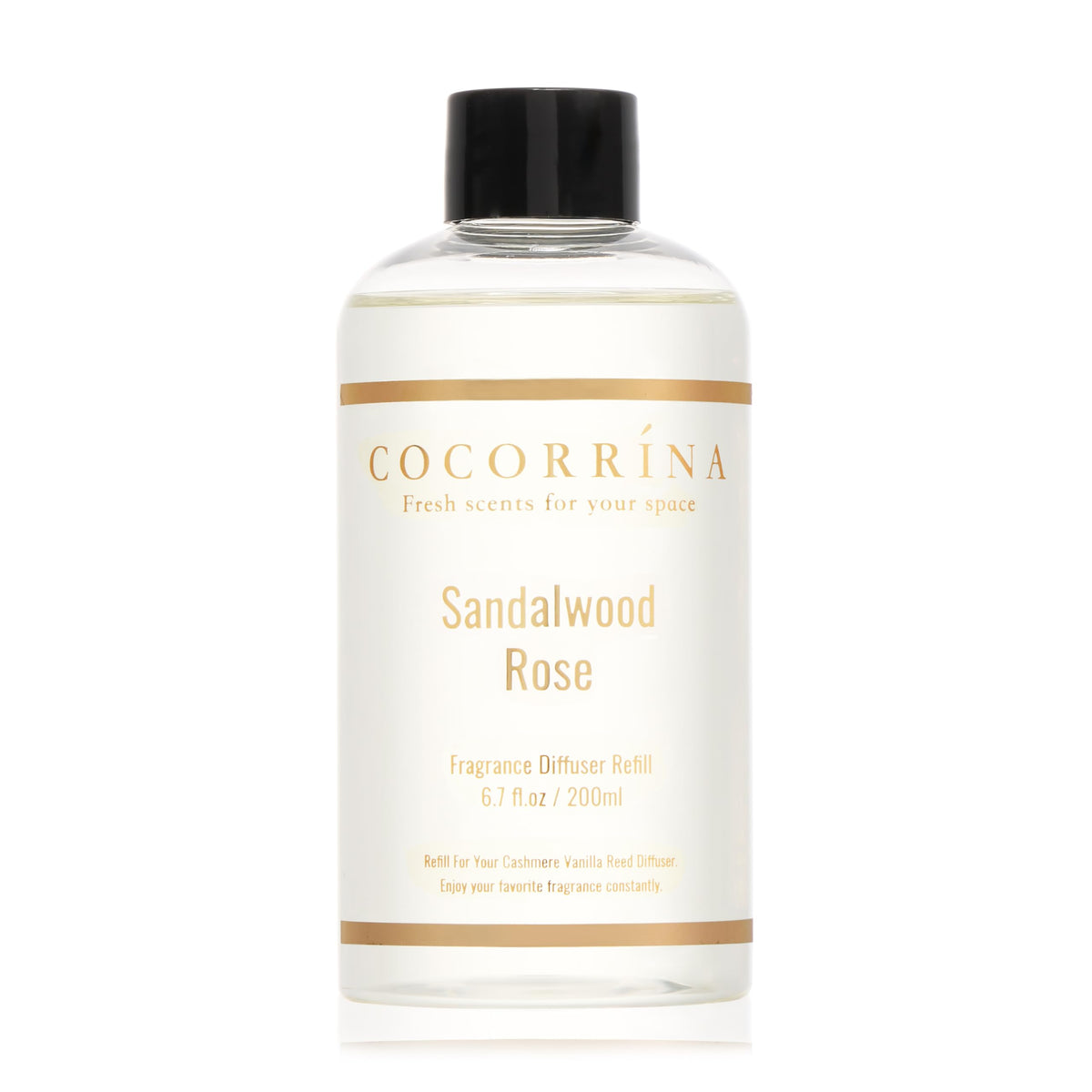 Cocorrína Premium Reed Diffuser Set with Preserved Baby's Breath & Cotton Stick Sandalwood Rose | 6.7oz Scent Fragrance Oil Diffuser for Bedroom Bathroom Home Décor