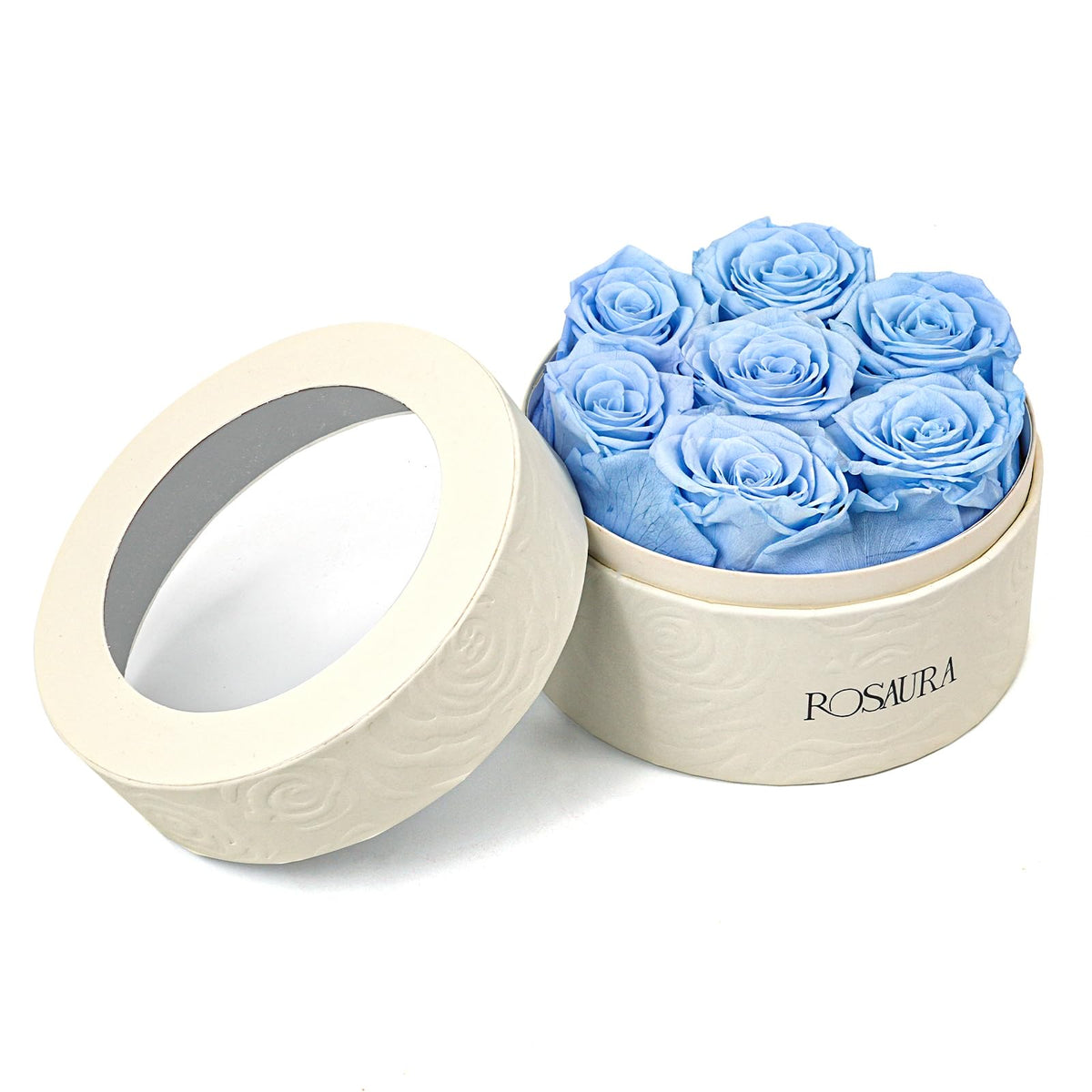 Rosaura Round Preserved Roses Gift Box (Pink, 7 Roses)