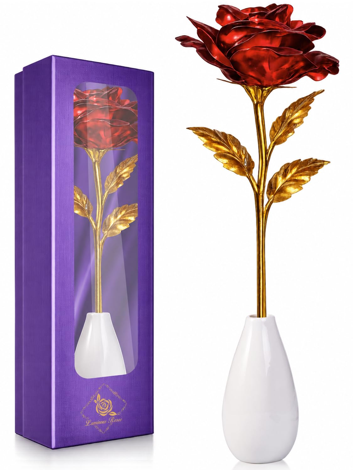 Preserved Flowers Bouquet,Purple Rose Bouquets Birthday Gifts,Flowers for Delivery,Rose Gift for Grandma Wife Anniversary Valentines Day Christmas,Forever Flowers Gifts for Mom,Mothers Day Gift