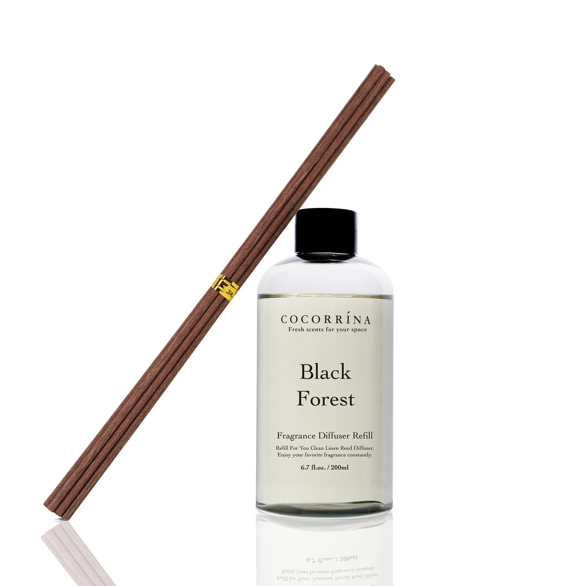 Cocorrína Premium Reed Diffuser Set with Preserved Baby's Breath & Cotton Stick Sandalwood Rose | 6.7oz Scent Fragrance Oil Diffuser for Bedroom Bathroom Home Décor