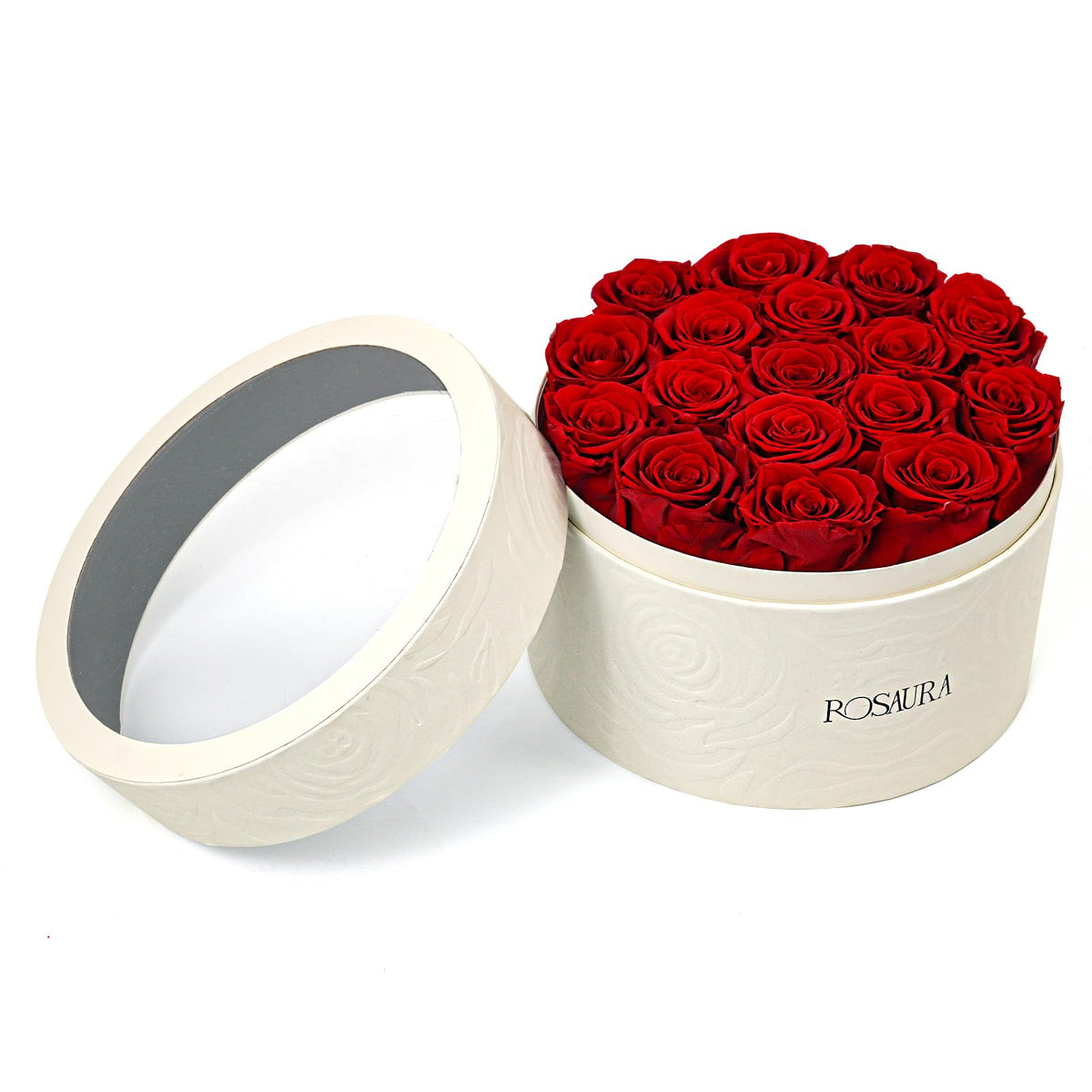 Rosaura Round Preserved Roses Gift Box (Pink, 7 Roses)
