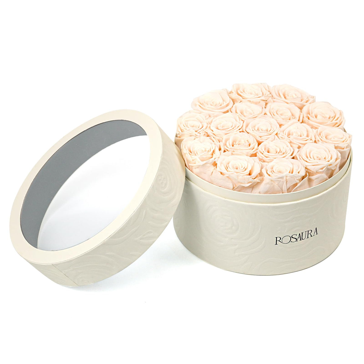 Rosaura Round Preserved Roses Gift Box (Pink, 7 Roses)
