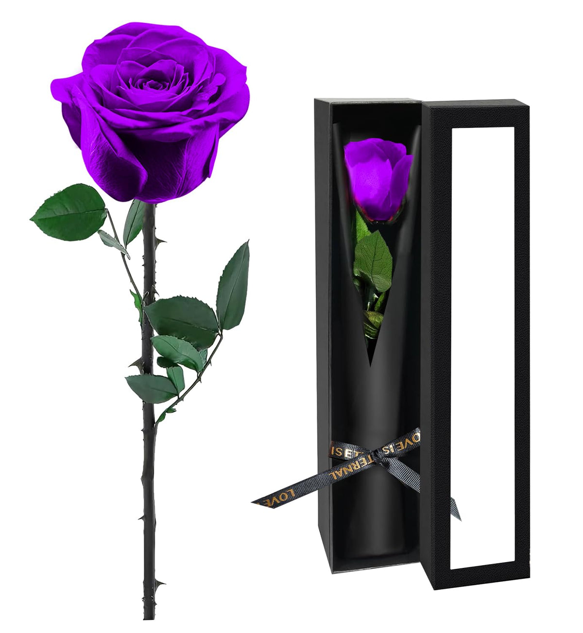 Preserved Flowers Bouquet,Purple Rose Bouquets Birthday Gifts,Flowers for Delivery,Rose Gift for Grandma Wife Anniversary Valentines Day Christmas,Forever Flowers Gifts for Mom,Mothers Day Gift