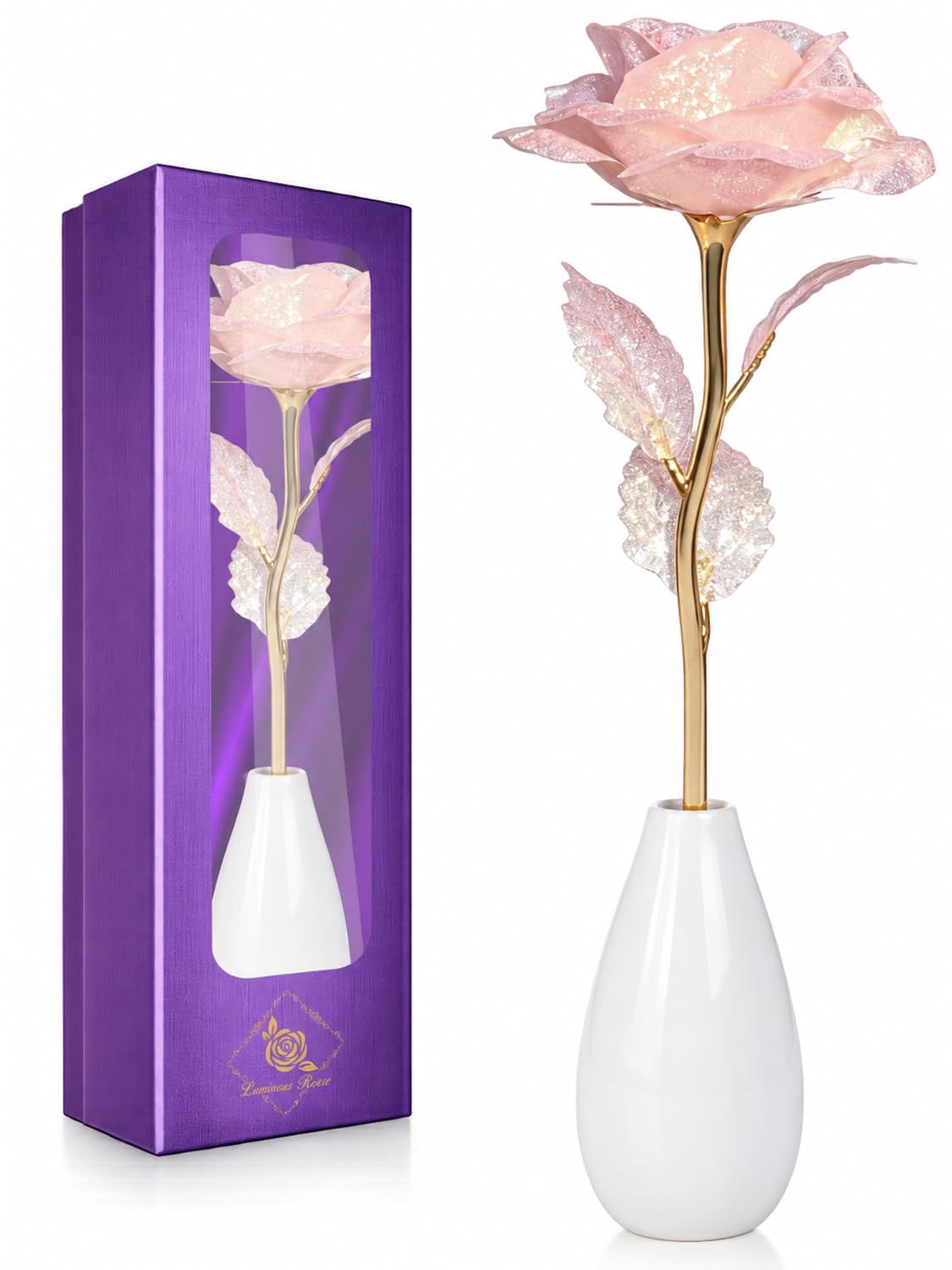 Preserved Flowers Bouquet,Purple Rose Bouquets Birthday Gifts,Flowers for Delivery,Rose Gift for Grandma Wife Anniversary Valentines Day Christmas,Forever Flowers Gifts for Mom,Mothers Day Gift