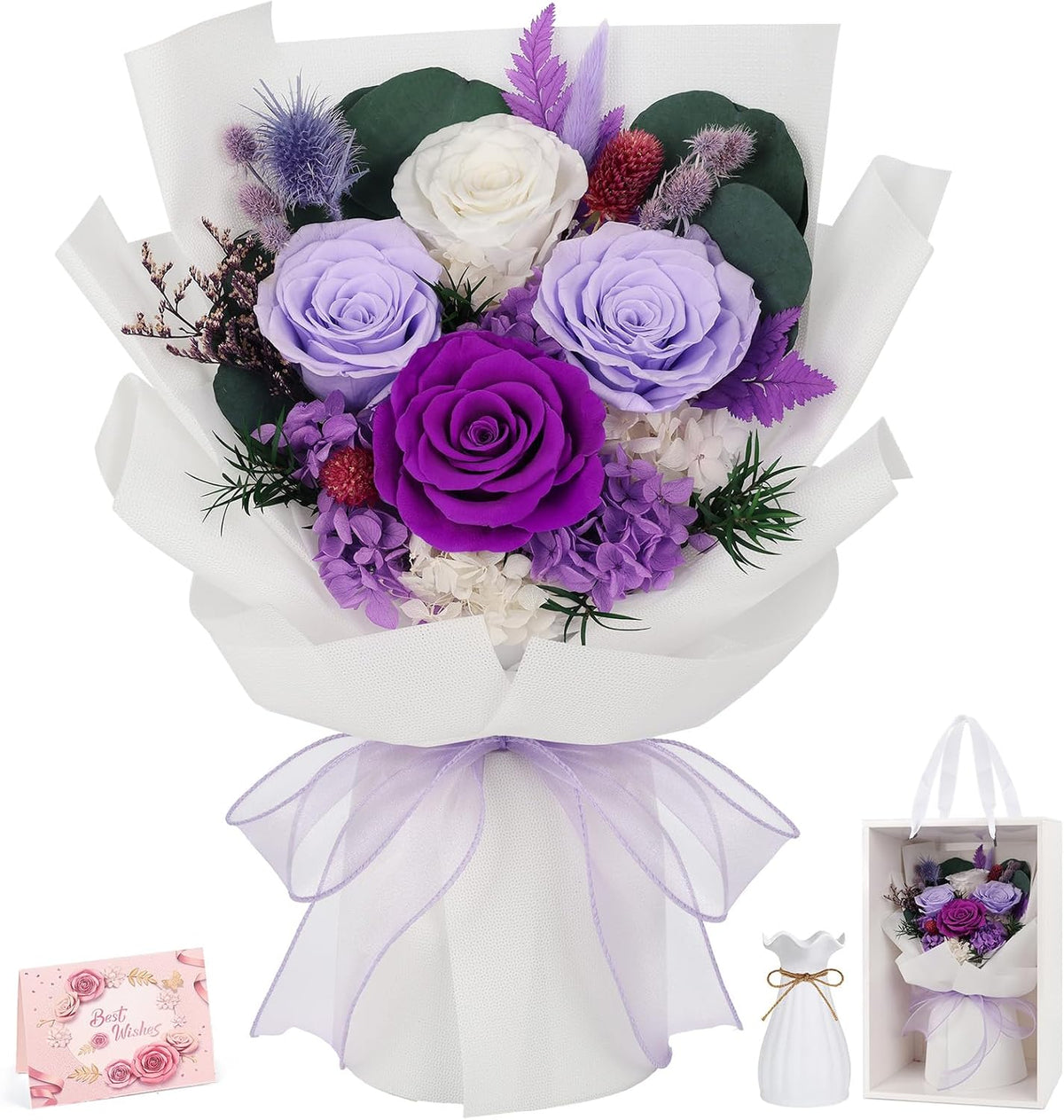 Flowers for Delivery Prime Preserved Real Roses Bouquet Save 3-5 Years
