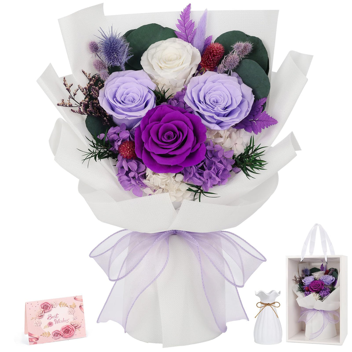 Flowers for Delivery Prime Preserved Real Roses Bouquet Save 3-5 Years