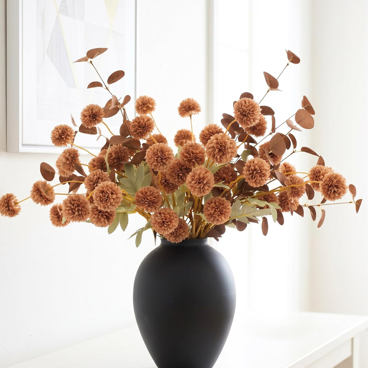 Beige Silk Flower Arrangements Decor, Large Floral Centerpieces For Tables