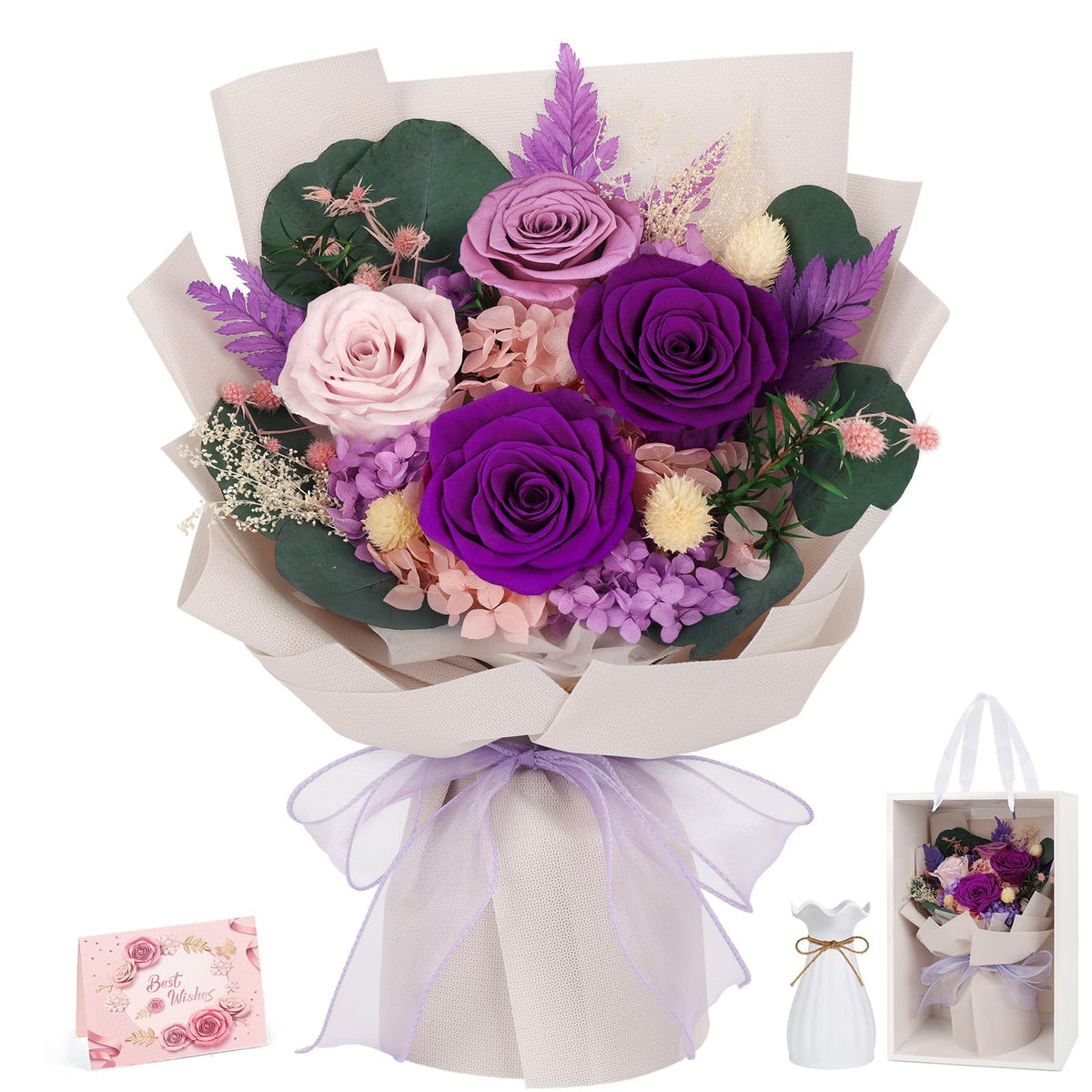 Flowers for Delivery Prime Preserved Real Roses Bouquet Save 3-5 Years