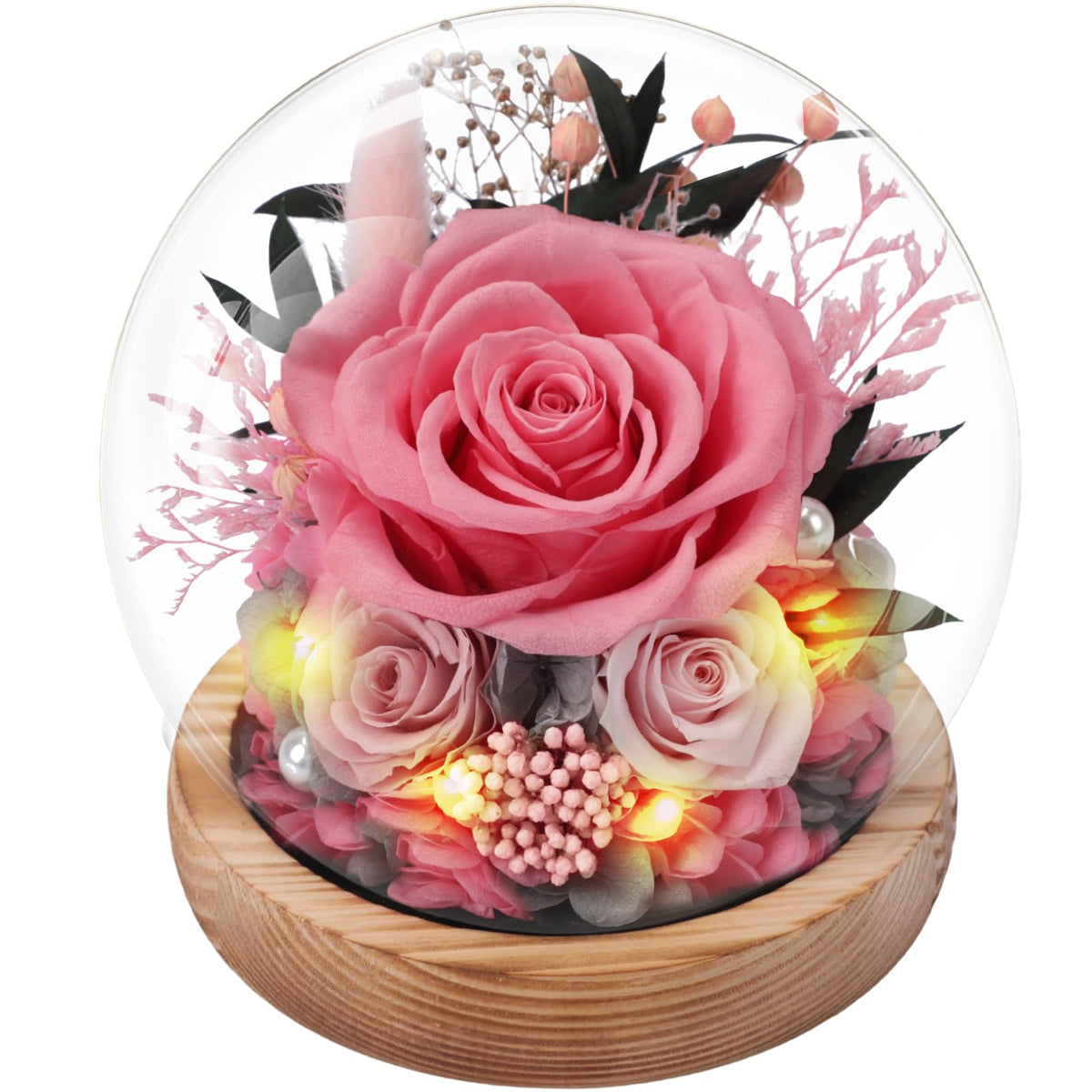 Casaido Preserved Roses Flowers for Delivery, Mothers Day Rose Gifts for Mom Her, Purple Forever Flores in Glass Dome for Wife Girlfriend Grandma, Anniversary Birthday Gift for Vanlentines Christmas