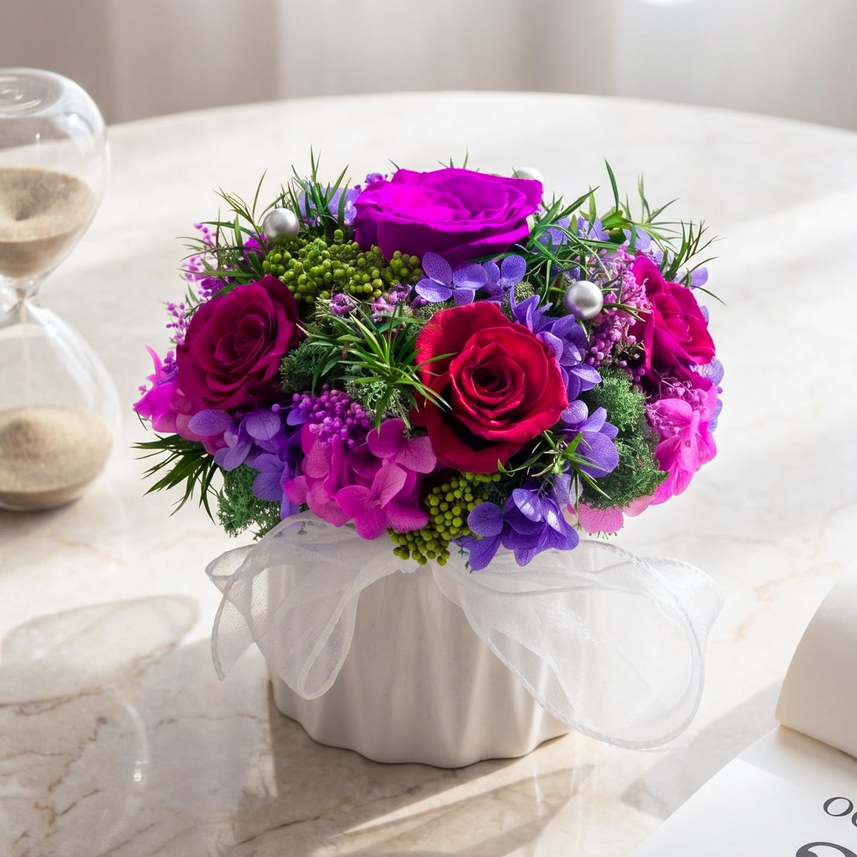 Preserved Flower Bouquet with Vase for Delivery Prime