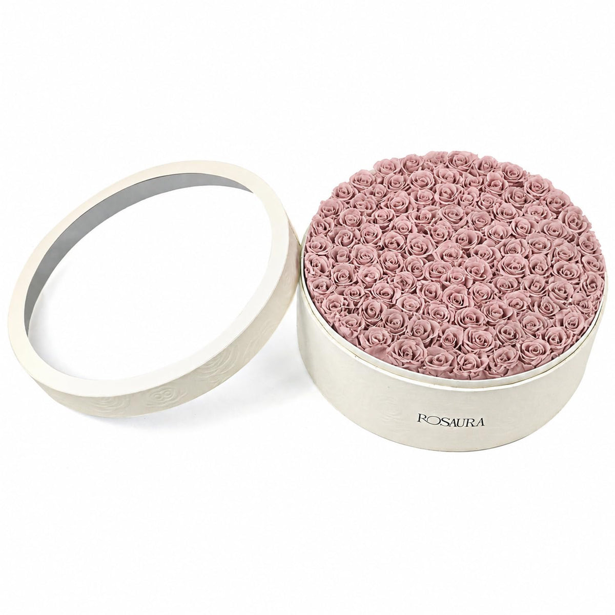 Rosaura Round Preserved Roses Gift Box (Pink, 7 Roses)