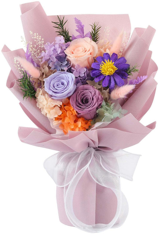 Forever Flowers for Delivery, Preserved Purple Rose Bouquet, Birthday Gift