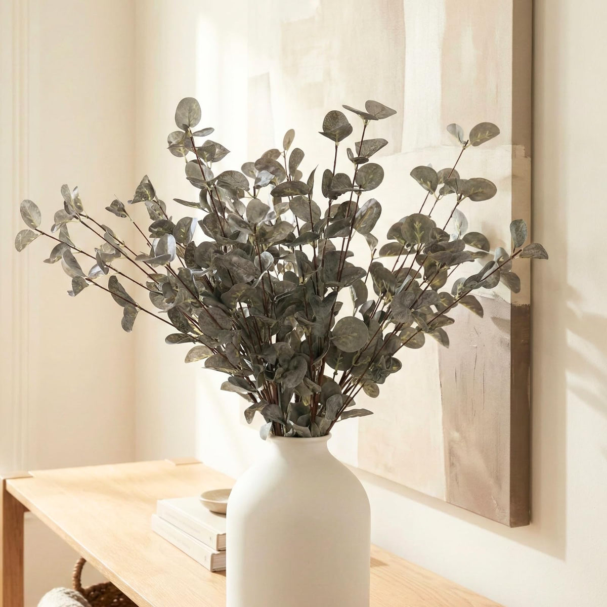 Beige Silk Flower Arrangements Decor, Large Floral Centerpieces For Tables