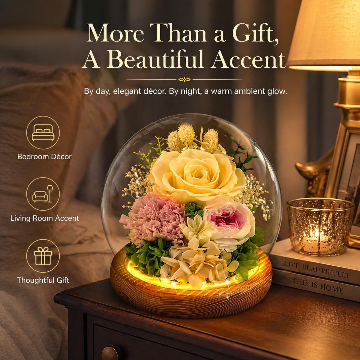 Yellow Rose Birthday Gifts for Women | Grandparents Day Gifts for Grandma