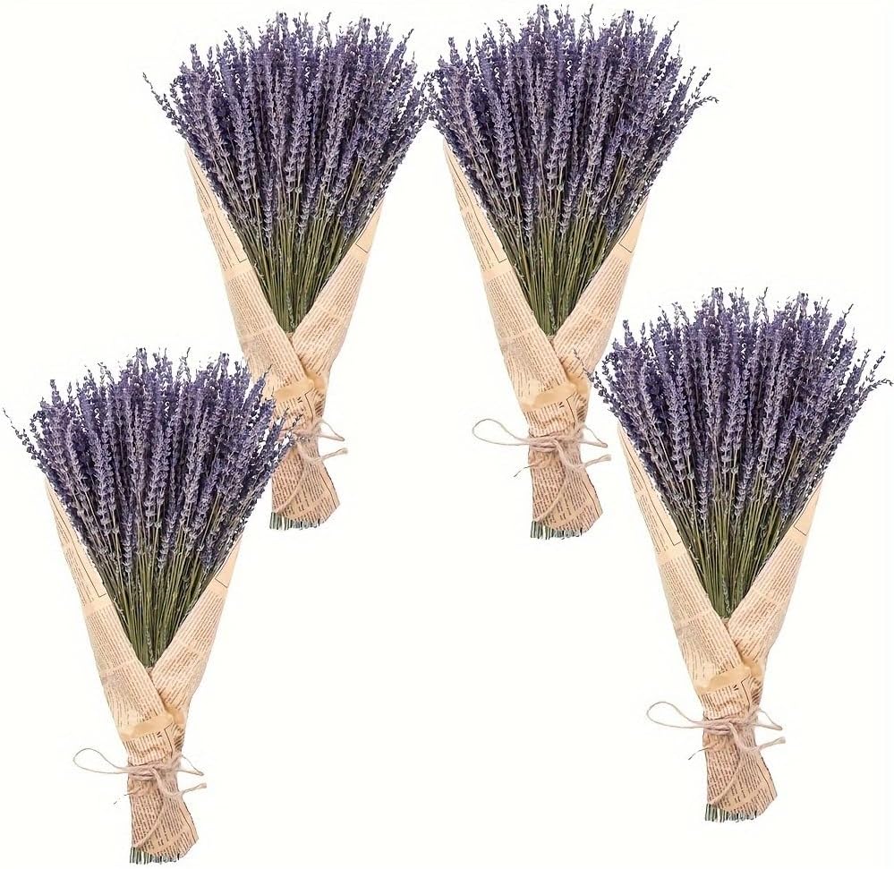 4 Pack Dried Lavender Flowers, 100+ Dried Lavender Stems Per Bundle