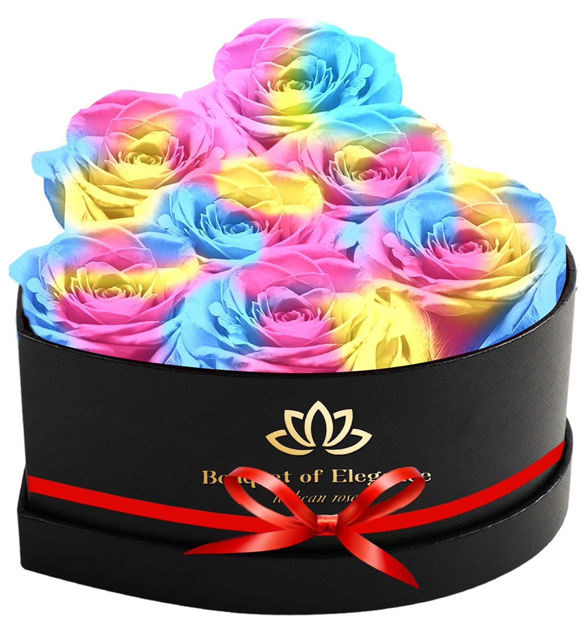 Forever Flowers Roses in A Box,Real Preserved Flowers,Preserved Roses,Preserved Flowers for Delivery,Birthday Gifts for Women/Men/Mom,Flowers for Mothers Day,Valentine's Day Rose Gifts,Red