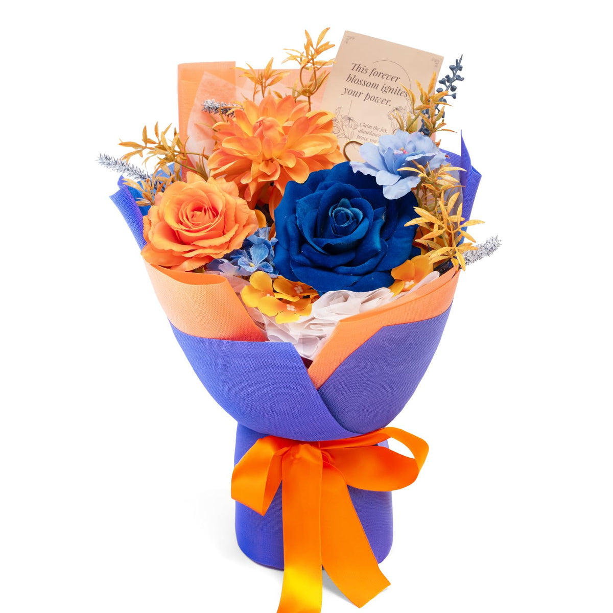 TINGE TIME Mothers Day Preserved Flowers Bouquet, Forever Flowers Gifts for Mom, Birthday Gifts for Women, Eternal Roses Bouquet for Grandma Wife Anniversary Graduation(Purple)