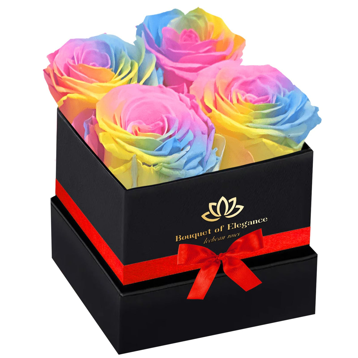 Forever Flowers Roses in A Box,Real Preserved Flowers,Preserved Roses,Preserved Flowers for Delivery,Birthday Gifts for Women/Men/Mom,Flowers for Mothers Day,Valentine's Day Rose Gifts,Red