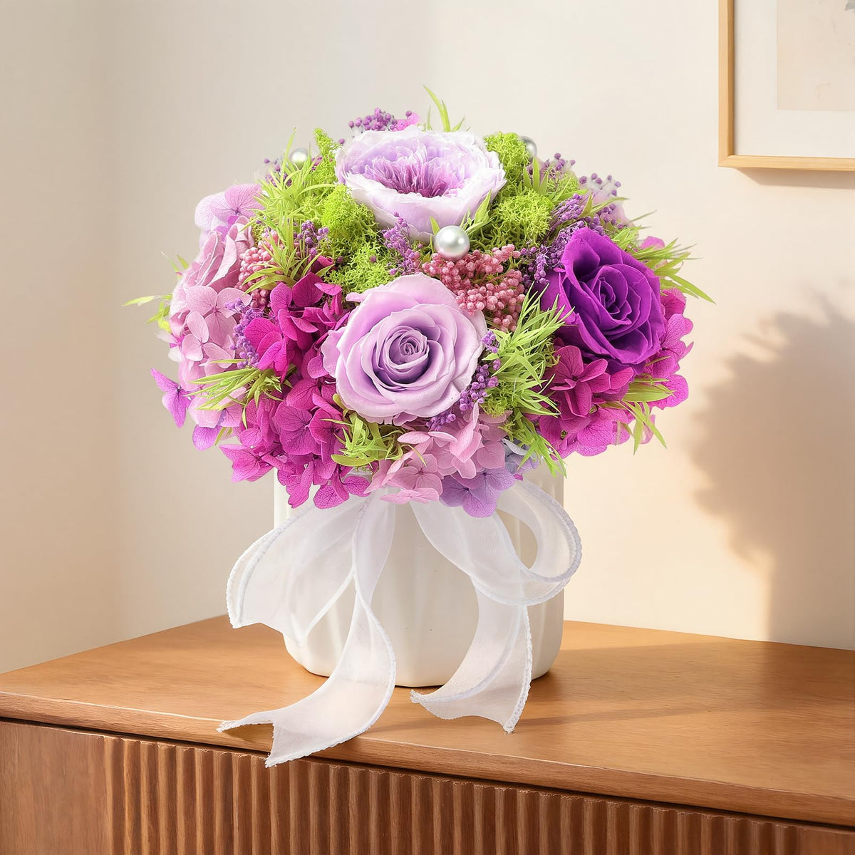 Preserved Flower Bouquet with Vase for Delivery Prime