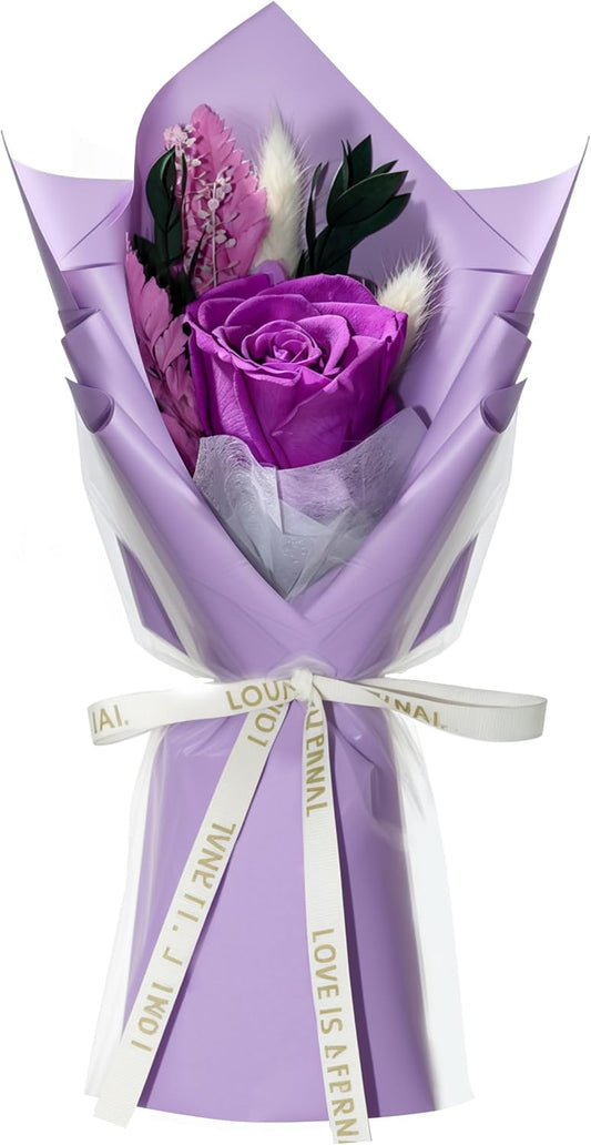 Preserved Flowers Bouquet,Purple Rose Bouquets Birthday Gifts,Flowers for Delivery,Rose Gift for Grandma Wife Anniversary Valentines Day Christmas,Forever Flowers Gifts for Mom,Mothers Day Gift