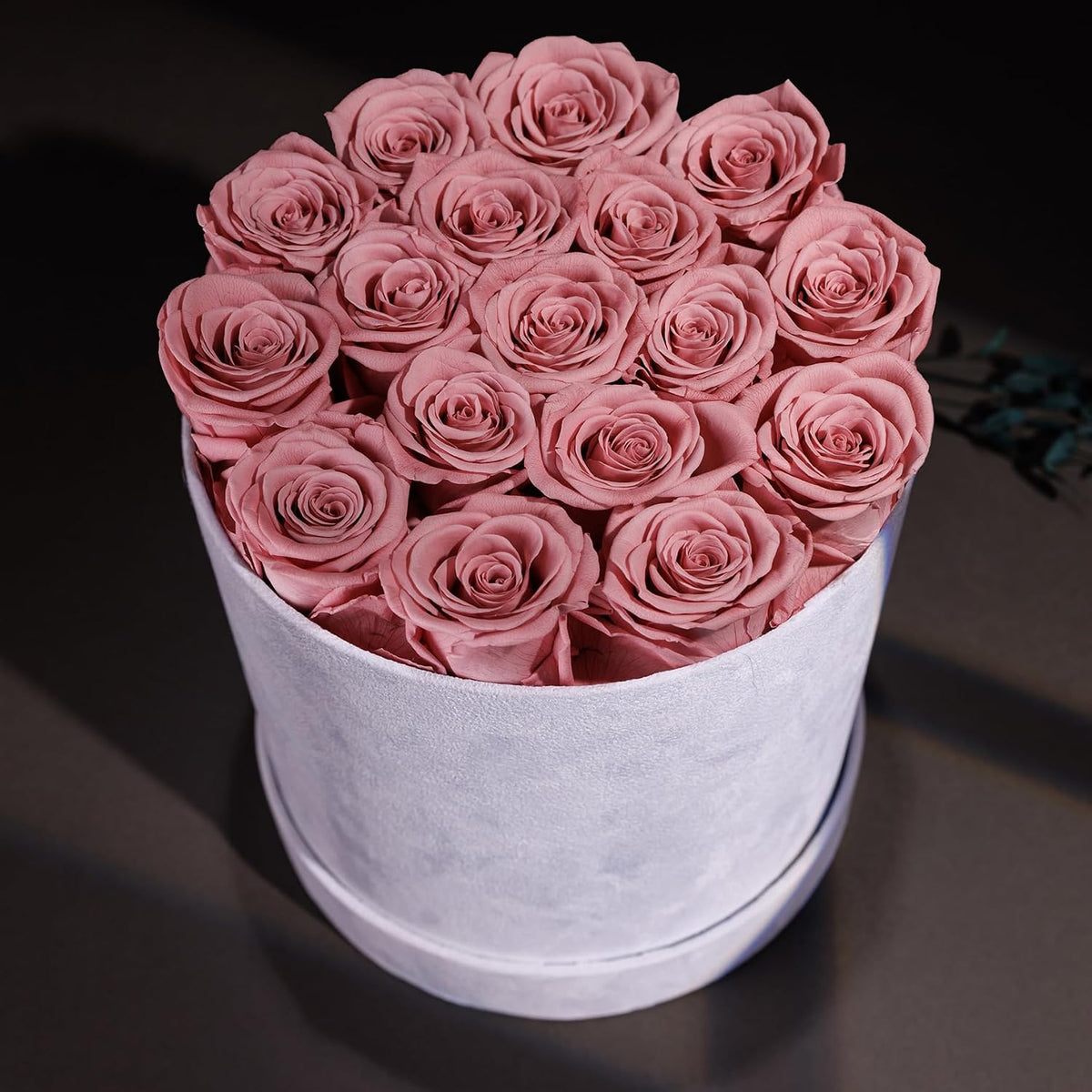 17 Flowers in Luxury Suede Box, Birthday Gifts for Women, Preserved Flowers