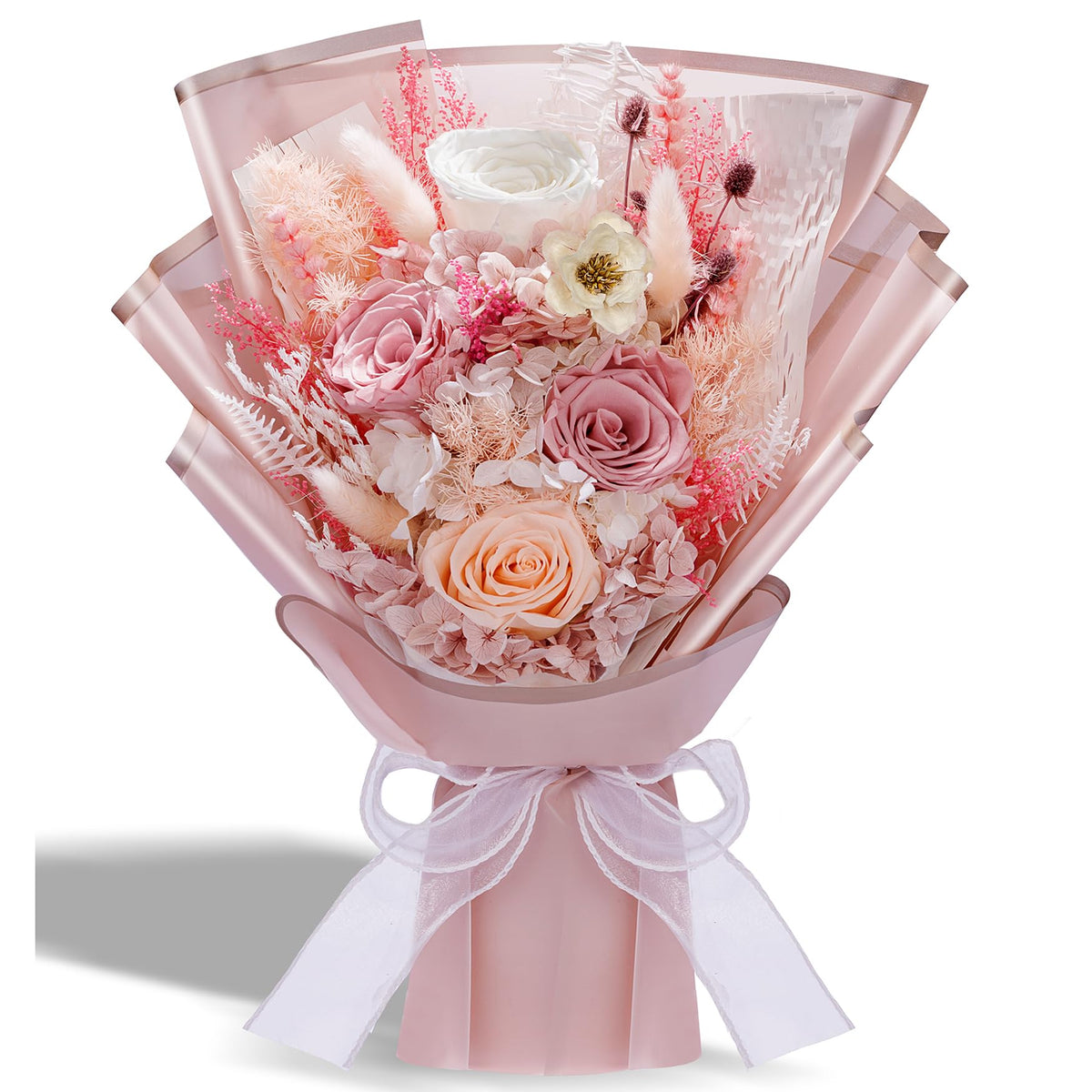 Bonsion Preserved Flowers for Delivery, Purple Rose Bouquet Gift for Women and Mom, Long Lasting Floral Arrangement for Birthday & Anniversary