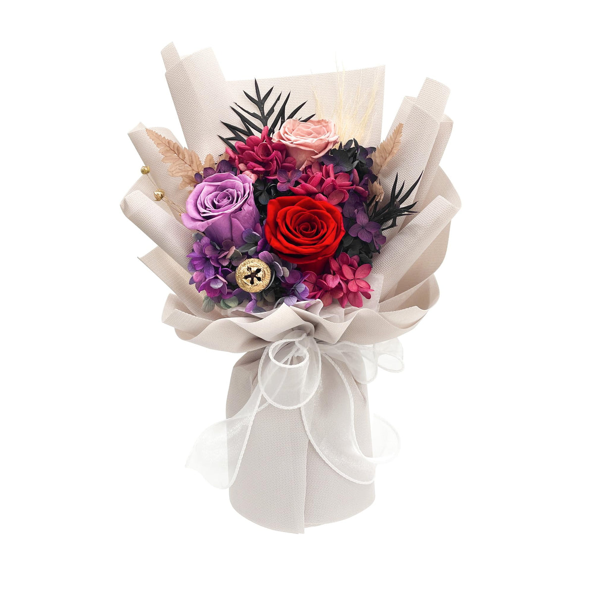 QOEAZY Flowers for Delivery, Preserved Flowers Bouquet with Gift Box, Rose Gifts for Women Mom Grandma