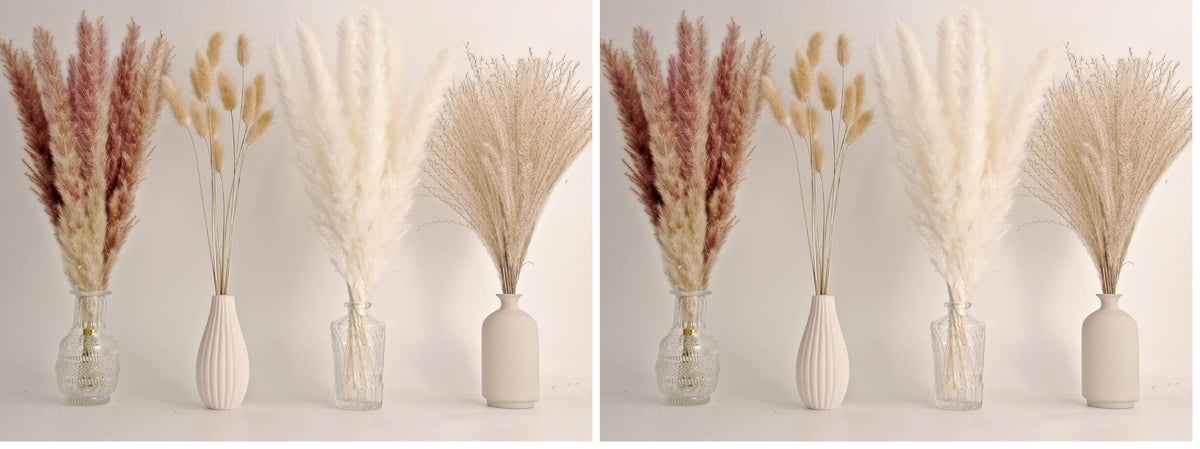 200PCS Dried Flower Bouquet – Pampas Grass, Floral Decor for Home, Wedding, and Boho Style | Perfect for Vases, Fall, Spring, Summer, and Winter Arrangements