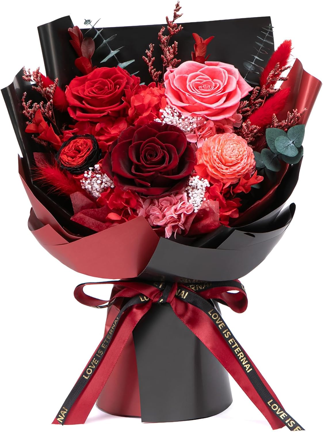 Bessol Flowers for Delivery Preserved Flower Bouquet Forever Fresh Flowers Birthday Gifts for Women Mom Anniversary Red Real Rose Gifts for Grandma Wife Girlfriend Sister Her from Daughter