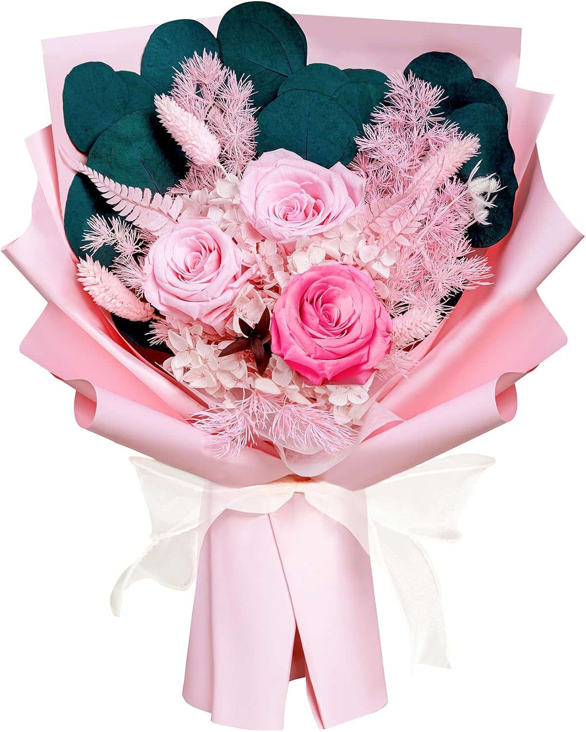 Bonsion Preserved Flowers for Delivery, Purple Rose Bouquet Gift for Women and Mom, Long Lasting Floral Arrangement for Birthday & Anniversary