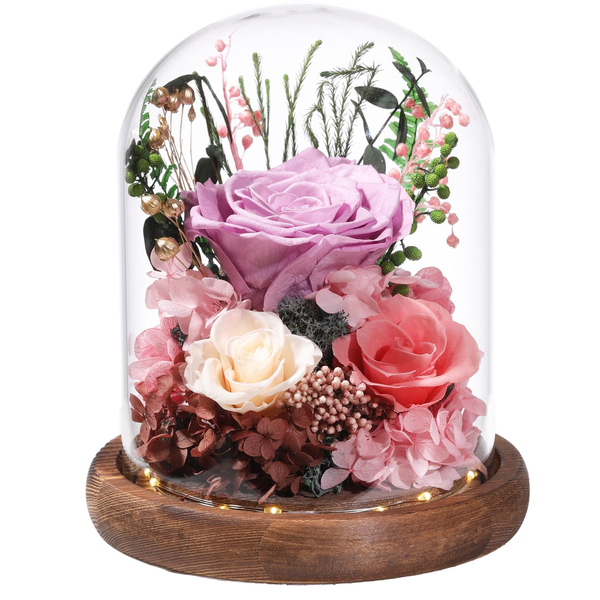 lovenfold Flowers for Delivery Preserved Rose Gifts for Women,Long-Lasting Forever Flowers in Glass Dome, Birthday Gifts for Women Mom Friend(Purple Rose)