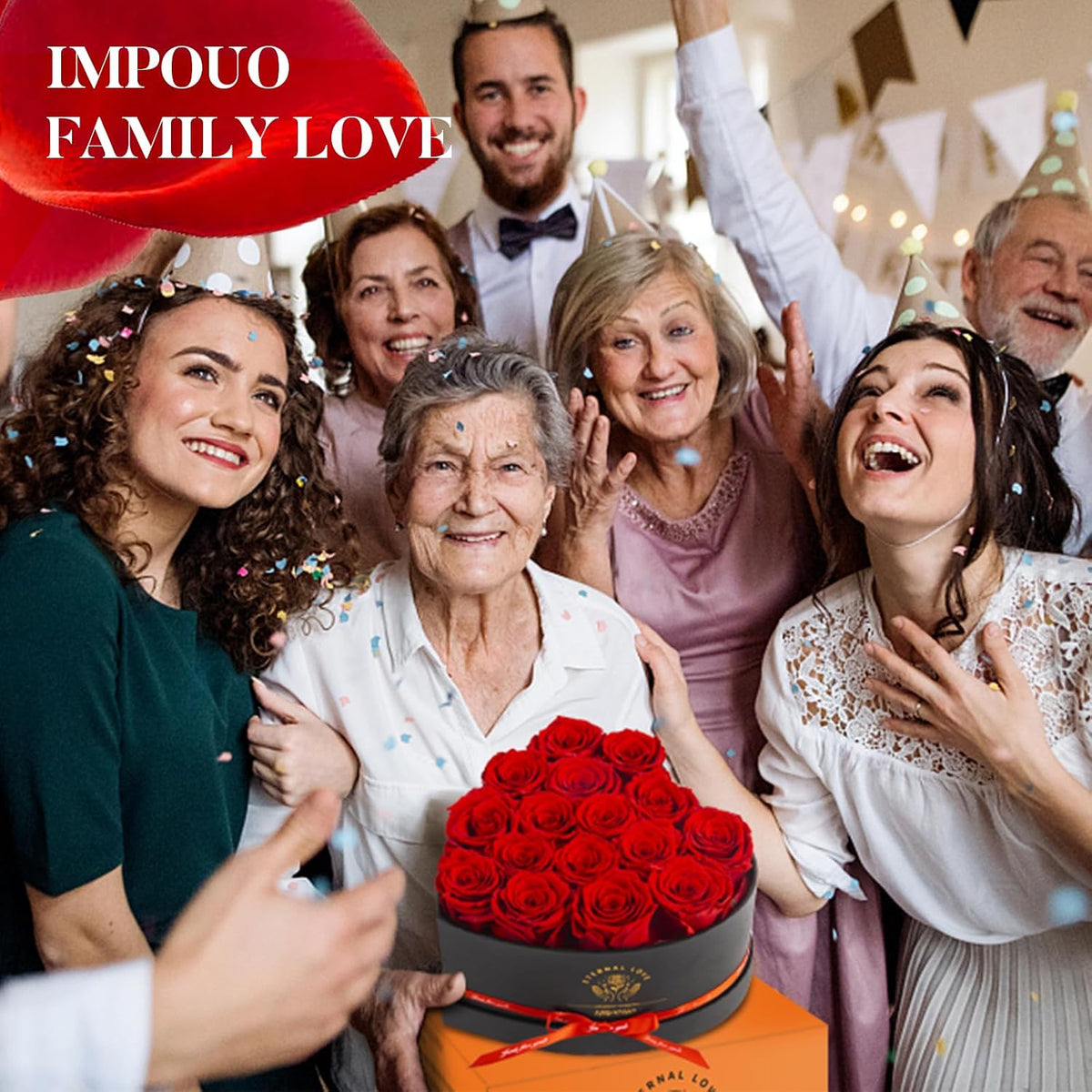 Impouo 16-Piece Preserved Rose Birthday Gifts for Women