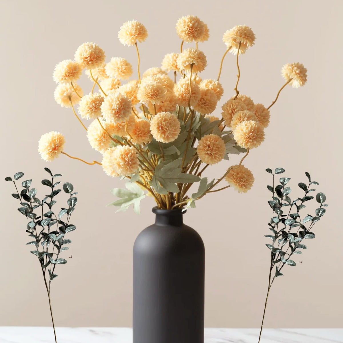 Beige Silk Flower Arrangements Decor, Large Floral Centerpieces For Tables