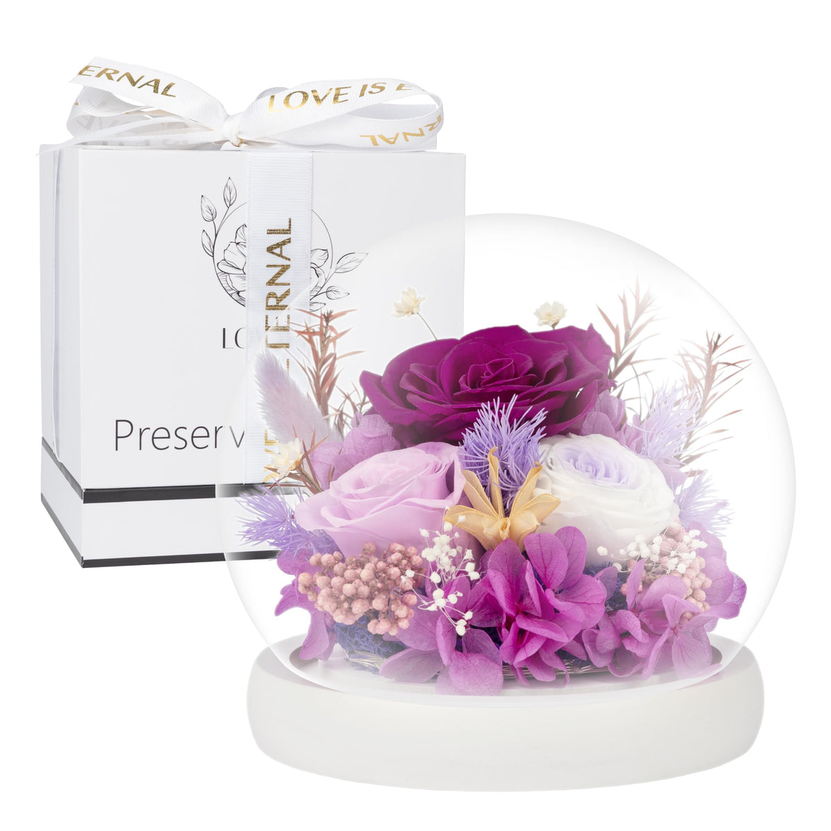 Forever Preserved Rose - Eternal Rose in Glass Dome - Beauty and the Beast Rose for Mom - Fresh Flowers in Glass (Red, 9 Inch)