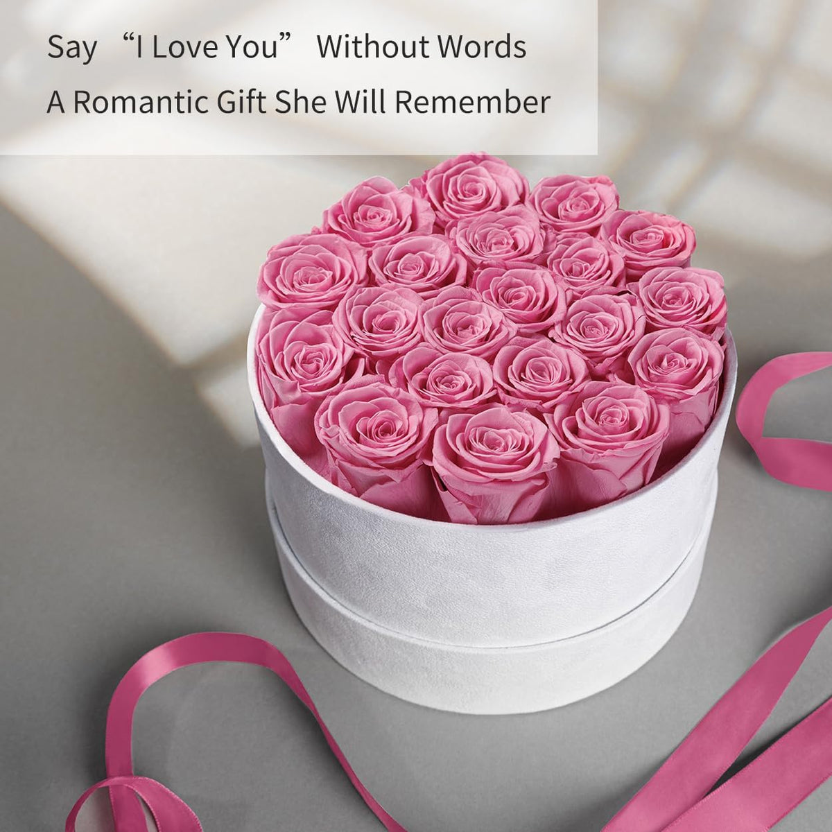 Flowers for Delivery, 20 Preserved Roses in Velvet Box, Gifts for Women