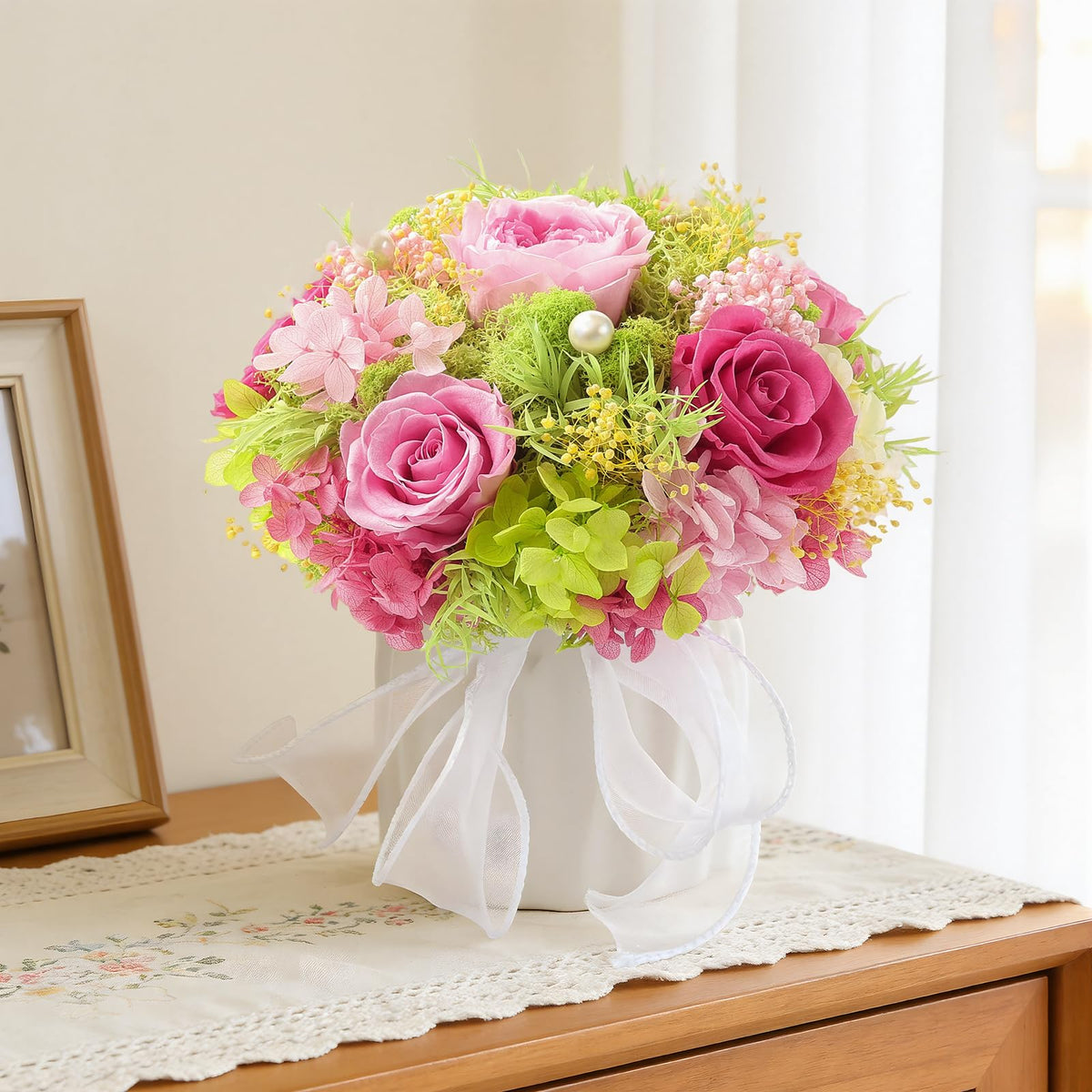 Preserved Flower Bouquet with Vase for Delivery Prime