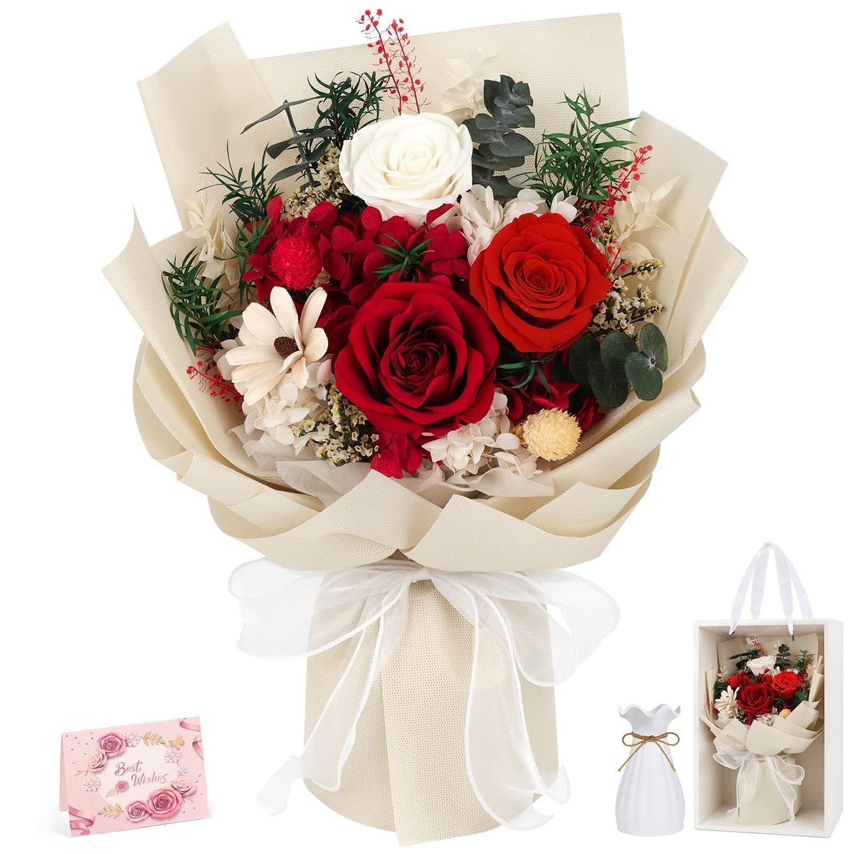Flowers for Delivery Prime Preserved Real Roses Bouquet Save 3-5 Years