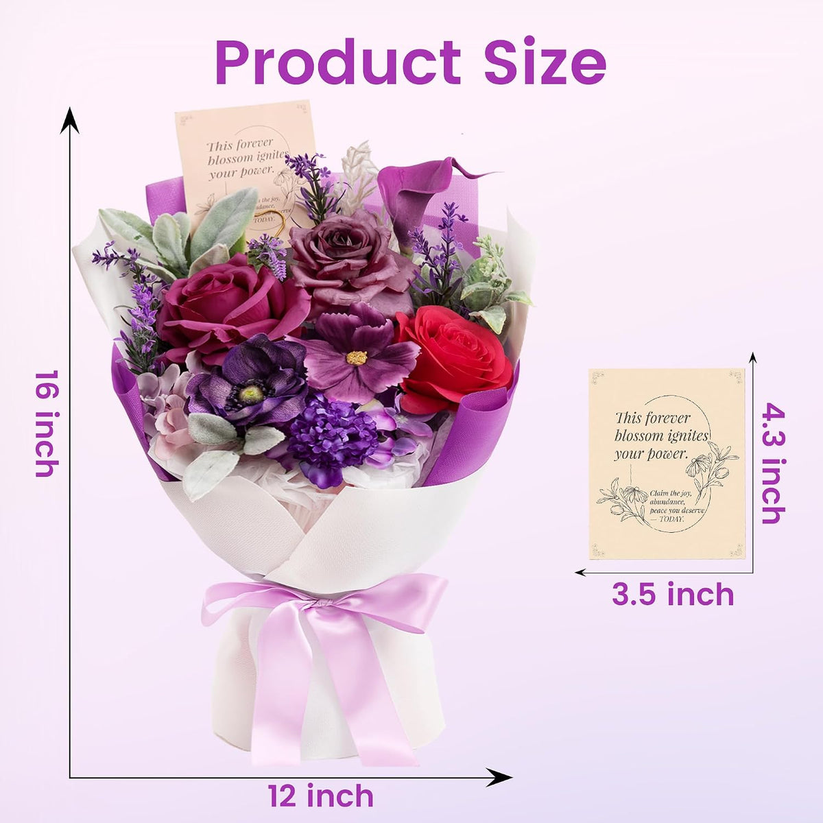 TINGE TIME Mothers Day Preserved Flowers Bouquet, Forever Flowers Gifts for Mom, Birthday Gifts for Women, Eternal Roses Bouquet for Grandma Wife Anniversary Graduation(Purple)