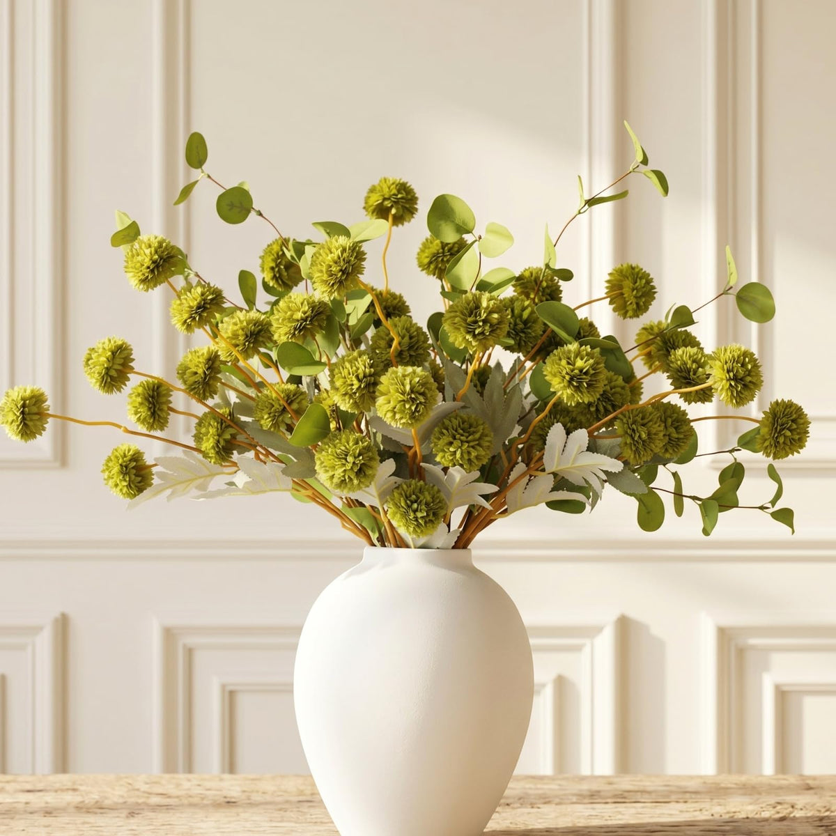 Beige Silk Flower Arrangements Decor, Large Floral Centerpieces For Tables